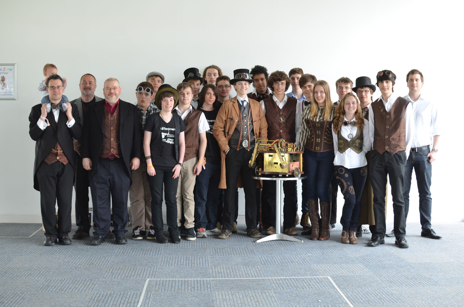 2014 - HRS: Systemetric (HRS) impressed the judges with their steampunk
costumes and brass and mahogany robot (pictured).