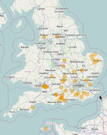 A map of SR teams in the UK. © OpenStreetMap contributors